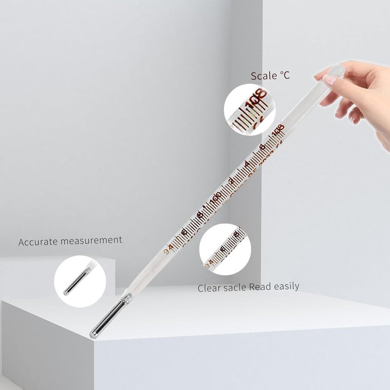 AiBi TECH ℉ Oral Thermometer for Adults and Kids 2PCS - Glass Thermometer for Rectal Temperature - Accurate Easy Reading - - Image 2